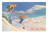 Ski Big Sky, Lady Skiers, Montana Print