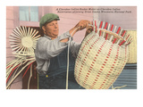 Cherokee Indian Basket Weaver, North Carolina Posters