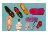 Variety of Slippers, Retro Prints