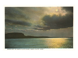 Moon over North Platte River, Nebraska Posters