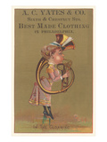 Lady in Bustle Playing French Horn Posters