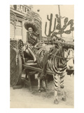 Woman in Zebra Cart, Tijuana, Mexico Poster