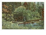 Fishing on the Manistee River, Michigan Posters