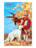 Success, Man with Dead Pheasant and Hunting Dog Print