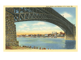 Eads Bridge and Old Skyline of St. Louis, Missouri Poster