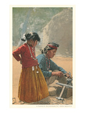 Navajo Silversmith and Daughter Láminas Navajo Silversmith and Daughter Láminas