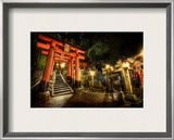 Midnight Adventure in the Japanese Cemetery Framed Photographic Print by Trey Ratcliff