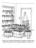 "One day, son, all of these perfectly good A.C. adapters, which have long …" - New Yorker Cartoon Premium Giclee Print by Tom Cheney