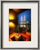 An Open Air Lounge in Kuala Lumpur Framed Photographic Print by Trey Ratcliff