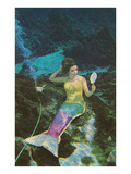 Mermaid with Mirror Print