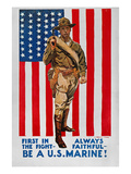 World War I: U.S. Marines reproduction procédé giclée par James Montgomery Flagg