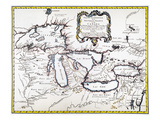 Great Lakes Map, 1755 Giclee Print