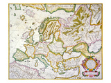 Map Of Europe, 1623 Lámina giclée por Jodocus Hondius