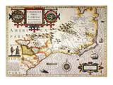 Map: Colonial America, Giclee Print by Jodocus Hondius
