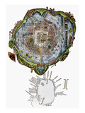 Tenochtitlan (Mexico City) Giclee Print by Dominque Peyronnet