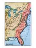 Colonial America Map Impressão giclée por Italo Valenti
