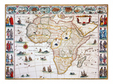 Map Of Africa, 1630 Giclee-trykk av Willem Blaeu