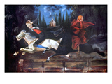 Crane And Horseman Giclee Print by William John Wilgus