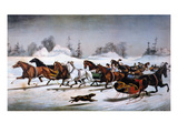Currier & Ives Winter Scene reproduction procédé giclée par Marc Chagall