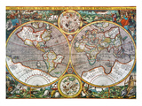 World Map, 1607 Impressão giclée por Pieter Van der Keere World Map, 1607 Impressão giclée por Pieter Van der Keere