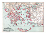 Map: Ancient Greece reproduction procédé giclée par Mathew Brady
