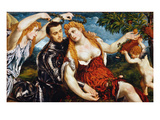 Venus, Mars & Cupid Giclée-Druck von Paris Bordone