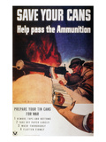 Wwii: Save Cans Poster Lámina giclée por Abel Faivre