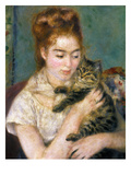 Renoir: Woman With A Cat Giclée-Druck von Pierre-Auguste Renoir