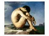 Flandrin: Nude Youth, 1837 reproduction procédé giclée par Hippolyte Flandrin