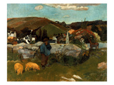 Gauguin: Swineherd, 1888 reproduction procédé giclée par Paul Gauguin