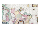 Map: European Coasts, 1715 Giclée-Druck von Louis Renards