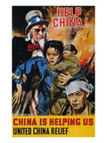 Wwii Poster: "Help China" reproduction procédé giclée par James Montgomery Flagg