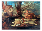 Echo And Narcissus Giclee Print by Nicolas Poussin