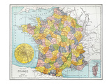 Map Of France, C1900 Giclee Print by Raphael 