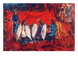 Chagall: Abraham/Angels Impressão giclée por Marc Chagall
