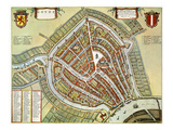 Holland: Gouda Plan, 1649 reproduction procédé giclée par Jan Blaeu