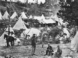 Civil War Hospital, 1860S Fotografisk trykk av Mathew Brady Civil War Hospital, 1860S Fotografisk trykk av Mathew Brady