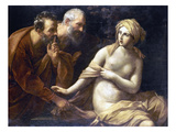 Susannah And Elders Lámina giclée por Guido Reni