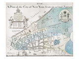 New York City Map, 1728 Giclee Print by Thomas Nast
