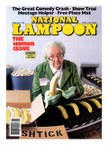 National Lampoon, February 1991 - Great Comedy, Old Woman with Bananas and Boxes of Shtick Poster