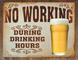 No Working Emaille bord