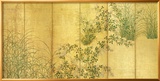 Japanese Autumn Grasses, Six-Fold Screen, Early Edo Period Estampe encadrée