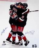 Wayne Gretzky/ Mark Messier Hug Celebration Dual Signed Photo