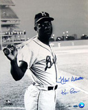 Hank Aaron Milwaukee Braves Uniform at Shea Stadium B&W Signed by Photographer Ken Regan Photographie