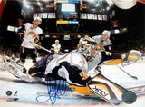 Ryan Miller Goal Cam Glove Save vs Devils Autographed Photo (Hand Signed Collectable) Photo