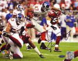 Domenik Hixon Return vs Cardinals Autographed Photo (Hand Signed Collectable) Photo