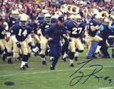 Tony Rice Signed Lou Holtz Running With Team Photo