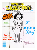 National Lampoon, July 1977 - Bathroom Wall, I need Sex Posters