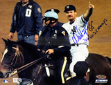 Wade Boggs On Horse Back w/ "96 WS Champs" Insc. (MLB Auth) Photo