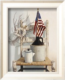 Chair with Jug and Flag Innrammet Giclee-trykk av Cecile Baird Chair with Jug and Flag Innrammet Giclee-trykk av Cecile Baird